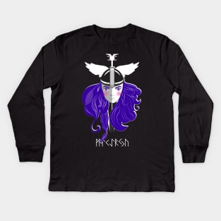 Purple Valkyrie Kids Long Sleeve T-Shirt